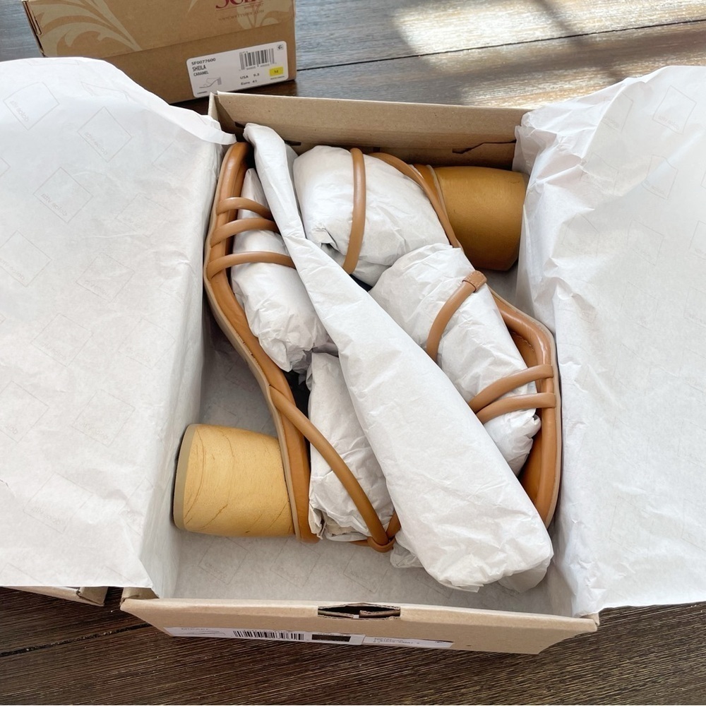 Dolce Vita Mikael Block Heel Sandals in Tan Leather Women’s Size 9.5 New in Box - Picture 4 of 8